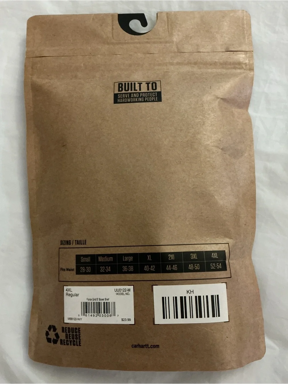 NEW Carhartt Force Grid 5” boxer brief 4XL navy